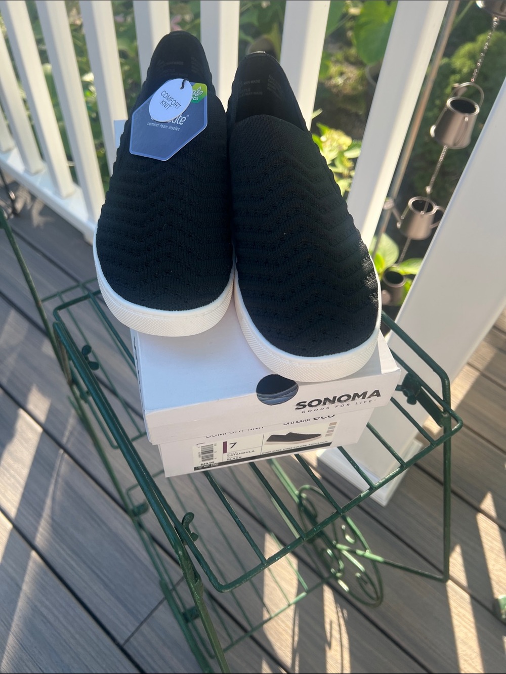 Sonoma Black Slip-On Knit Sneakers